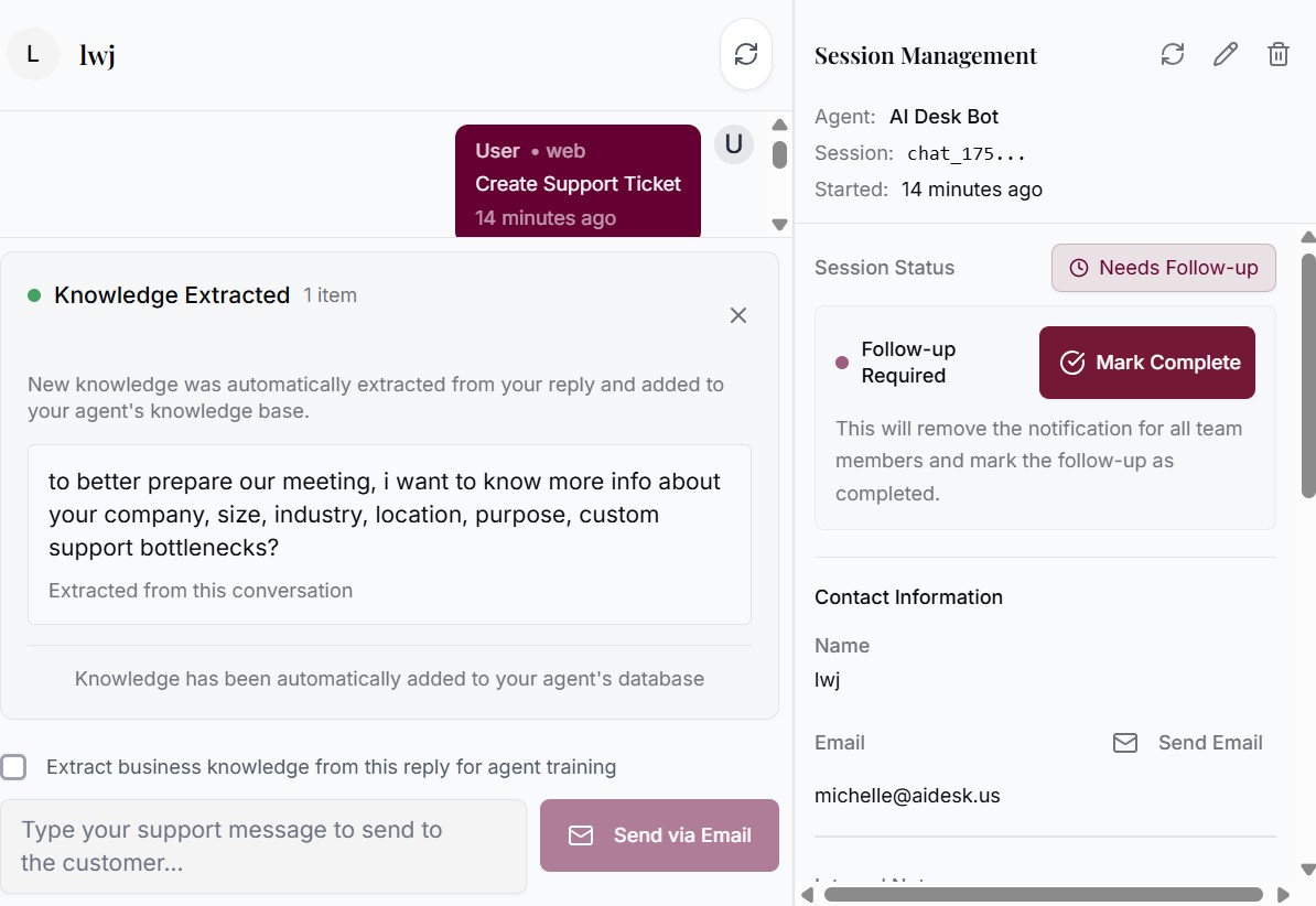 Extract knowledge from customer conversations